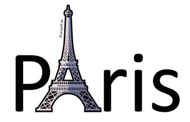 Mnemonic image for German irregular verbs. Eiffel-Tower representing the ablaut A in the Word Paris